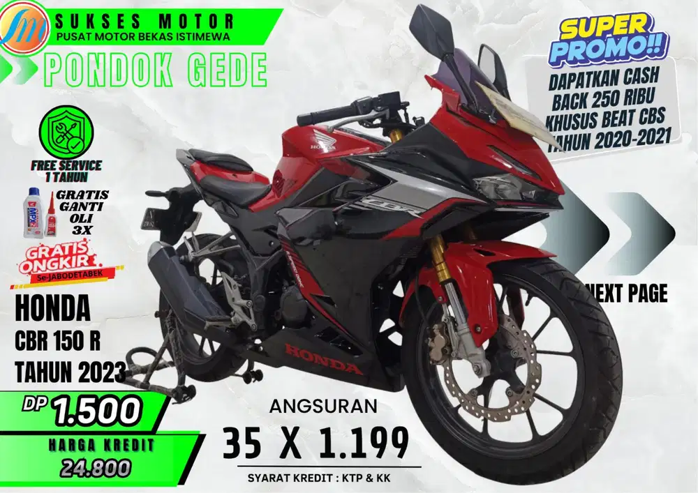 CBR 150R TH 2023 CASH/KREDIT DP MURAH ANGS RINGAN PROSES CEPAT