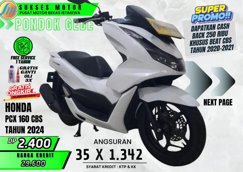 PCX 160 CBS TH 2024 CASH KREDIT DP MURAH ANGS RINGAN PROSES CEPAT