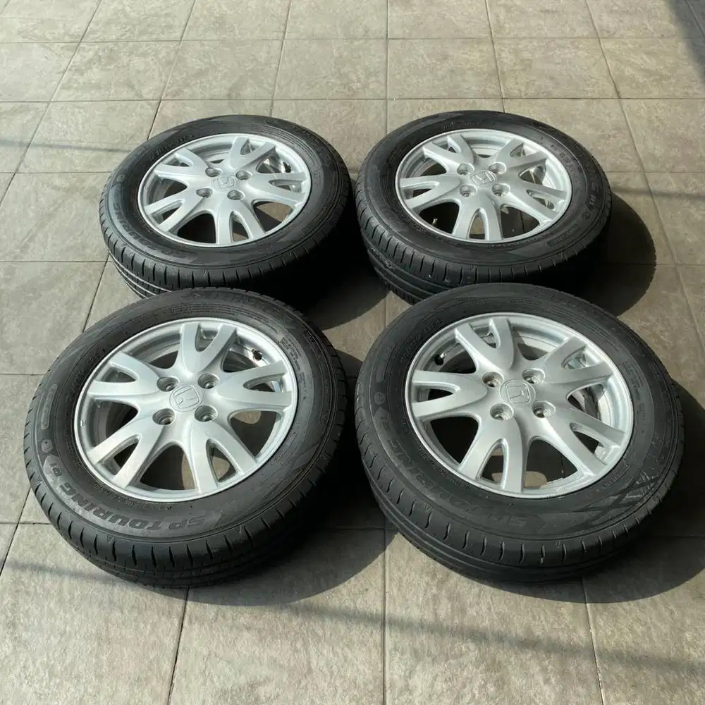 Paket Velg Ban Brio R14 Enkei + Dunlop SP Touring R1 Copotan Ori