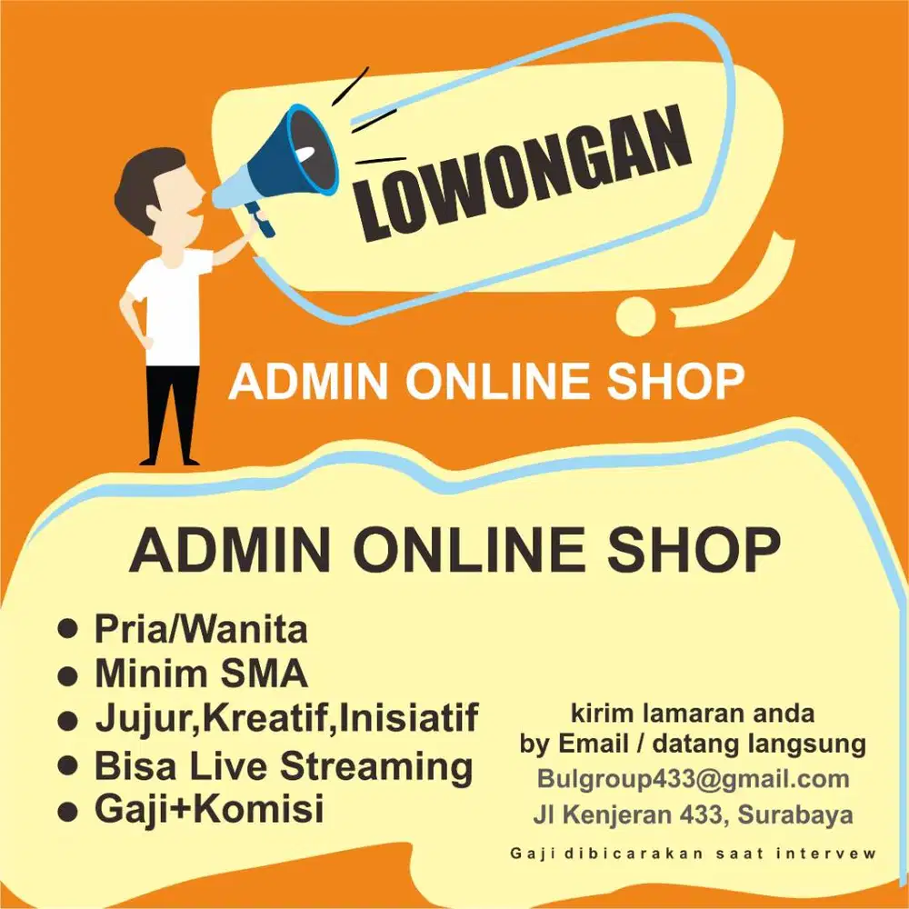 lowongan admin online