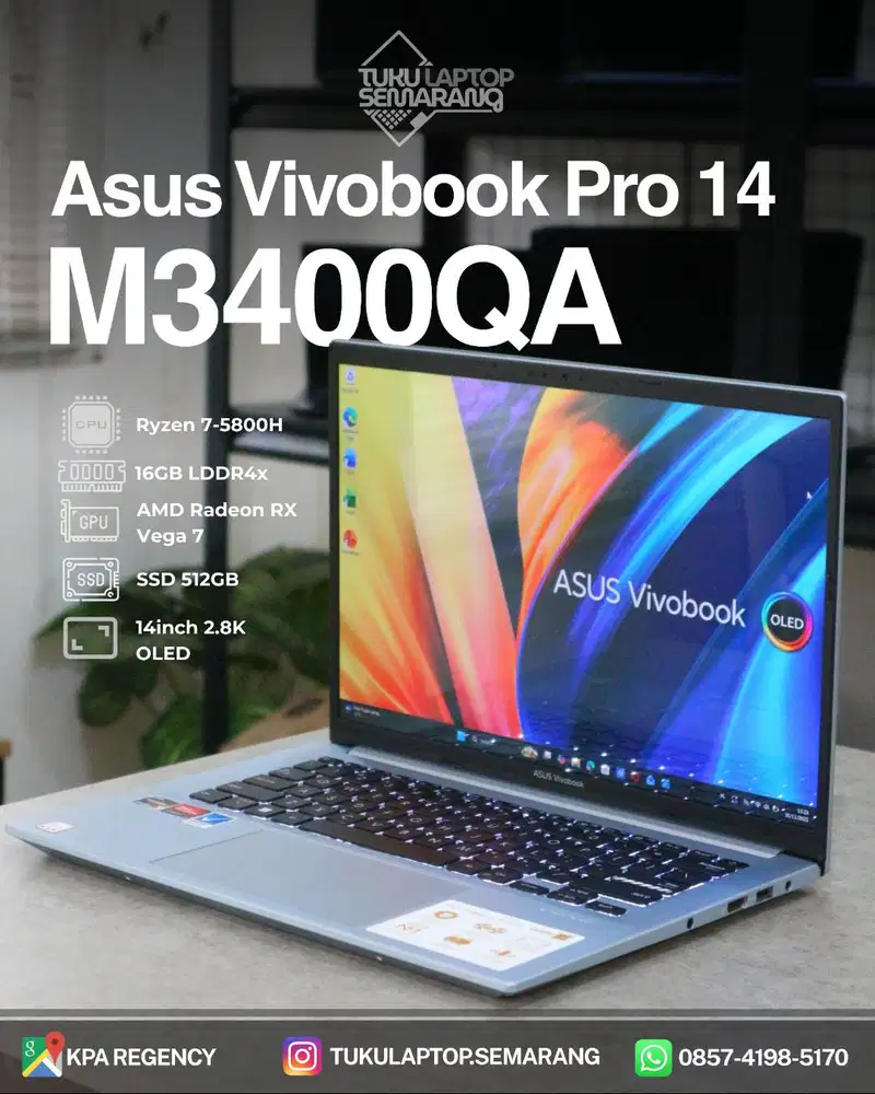 Laptop Asus Vivobook Pro OLED M3400QA Ryzen 7 16GB