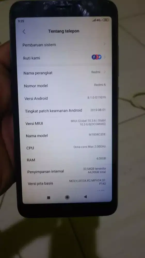 xiaomi 6a ram 4