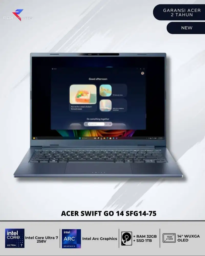 Acer Swift GO 14 SFG14-75 Intel Core Ultra 7 258V Ram 32GB SSD 1TB