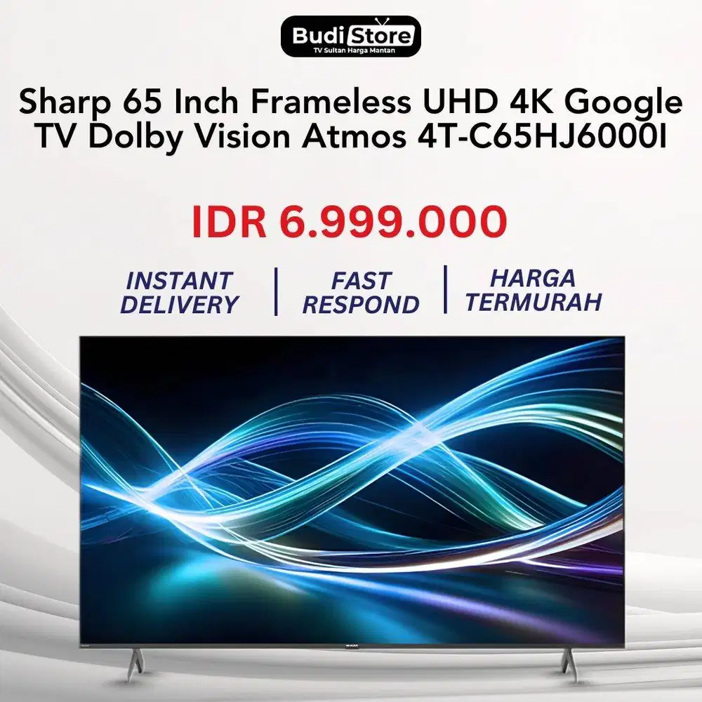 Sharp 65 Inch Frameless UHD 4K Google TV Dolby Vision Atmos 4T-C65HJ60