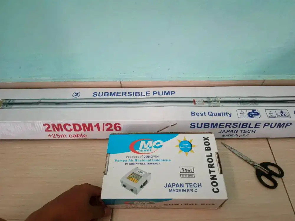 Pompa air satelit ( 2 inch casing ) + tali 30 m