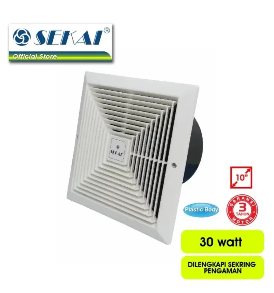 Exhaust fan / kipas hisap plafon sekai 10 inch / 10inch Mvf 1091