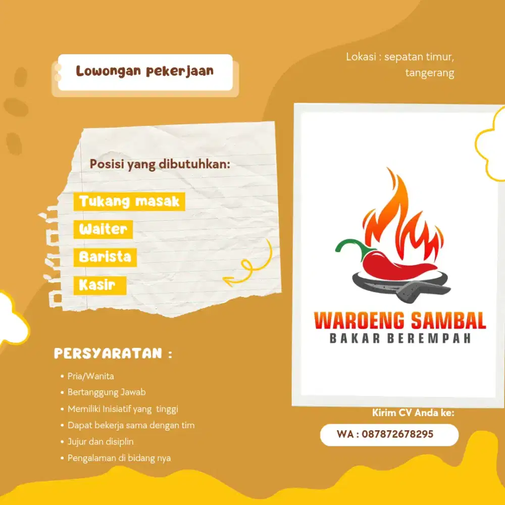 Kasir, waiter, tukang masak