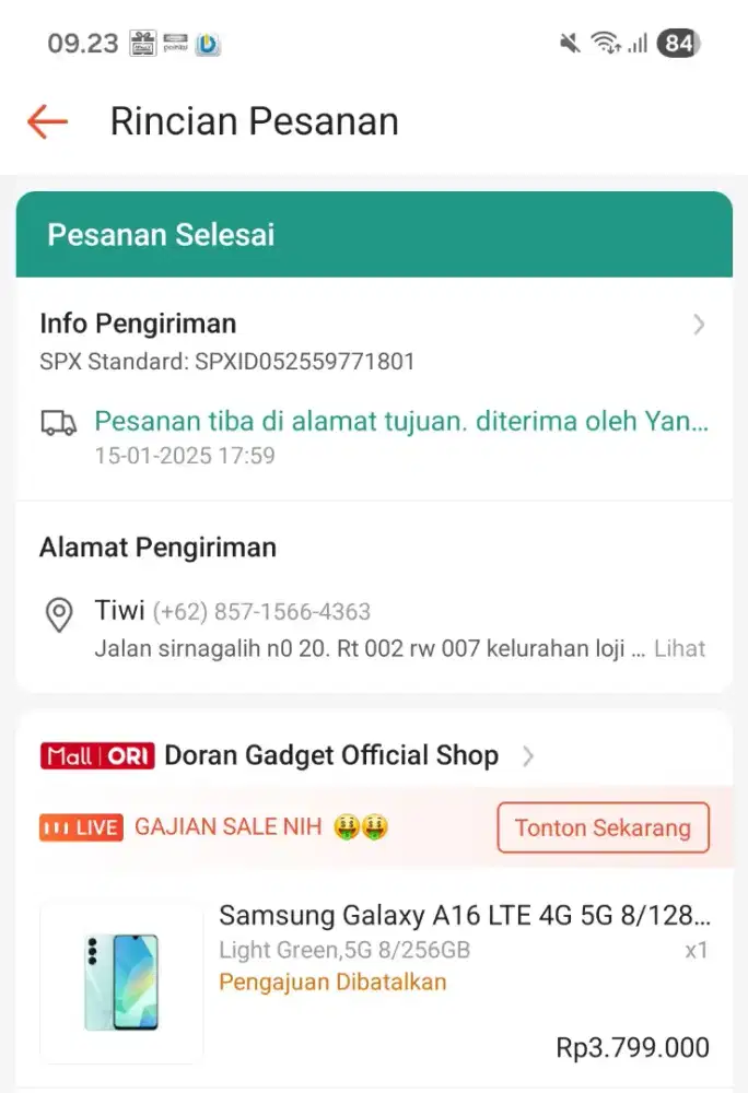Samsung A16 masih mulus
