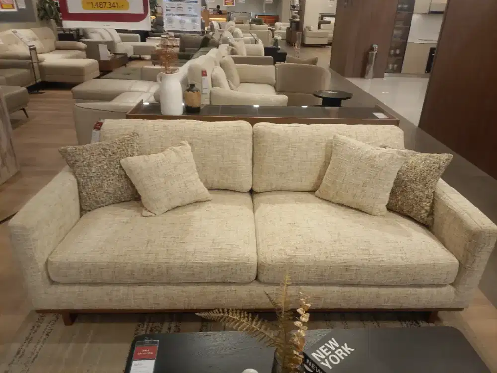 MINORU SOFA 3 SEAT FABRIC SOFA CREAM