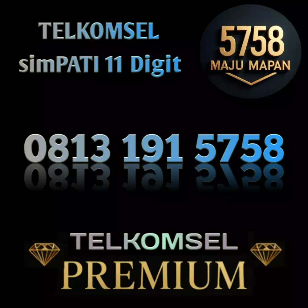 Nomor Cantik Hoki simPATI 11 Digit Premium 5758 Limited Edition