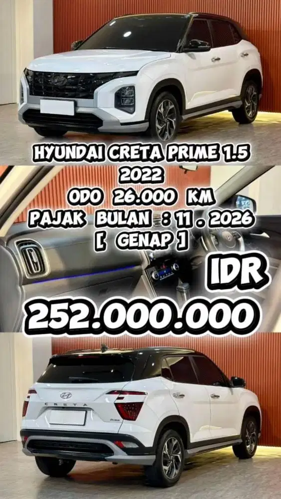 [ KM 26.000 ] HYUNDAI CRETA PRIME 2022 AUTOMATIC SIAP LANGSUNG PAKAI