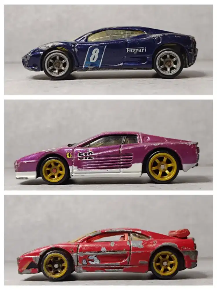 Hot Wheels Ferrari Racer Challenge Modena Merah Ungu Biru Loose Junk