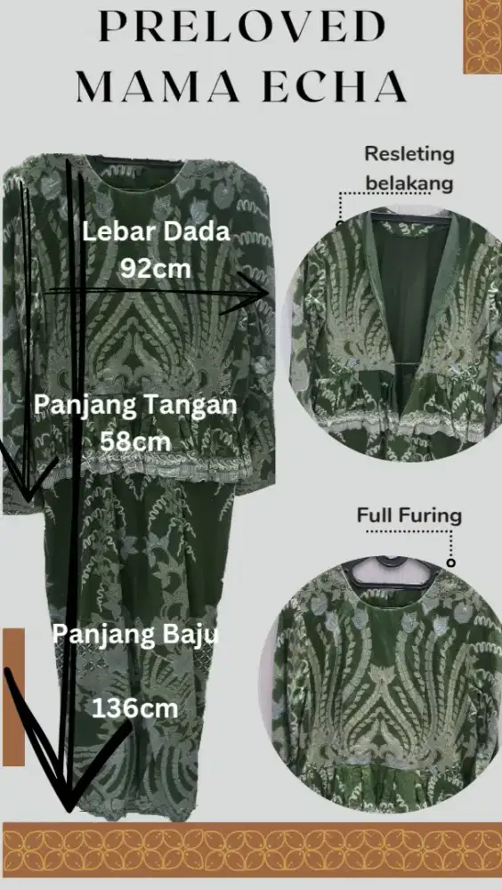 Dress Muslim Batik Hijau