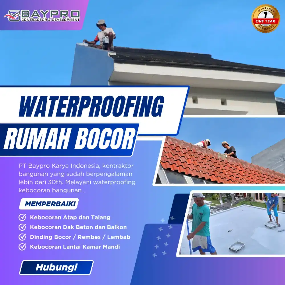 WATERPROOFING KEBOCORAN RUMAH | PERBAIKAN ATAP BOCOR BERGARANSI