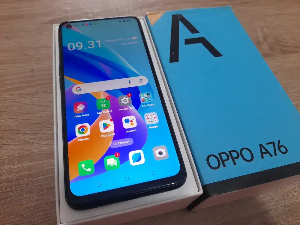 Oppo A76-4G.ram 6GB/128GB.KOMPLIT.GOLDEN PONSEL