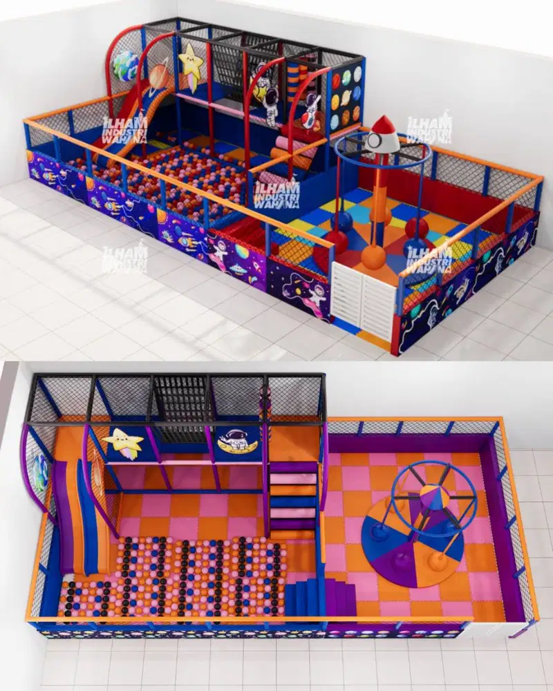 Playground Indoor Coconut Plam Mandi Bola Tangga Setengah lingkaran