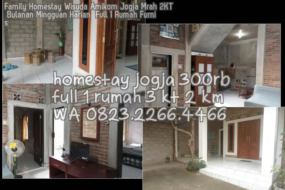 Family Homestay Wisuda Amikom Jogja Mrah 2KT Bulanan Mingguan Harian