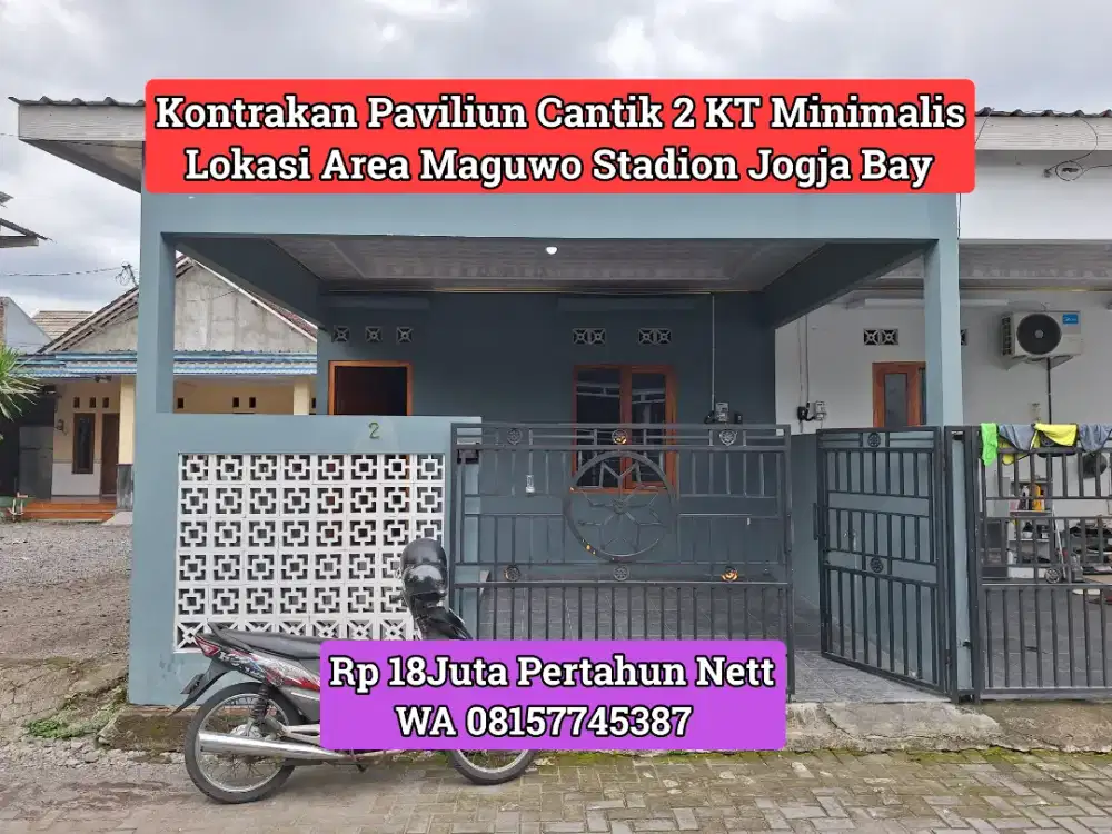 PAVILIUN 2 KT CANTIK MINIMALIS AREA MAGUWO STADION JOGJA BAY 18JUTA