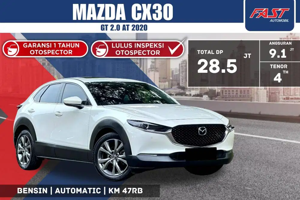 MAZDA CX30 GT 2020 2.0 AT SUNROOF & HUD KM.47RB PAJAK PANJANG #F5ST