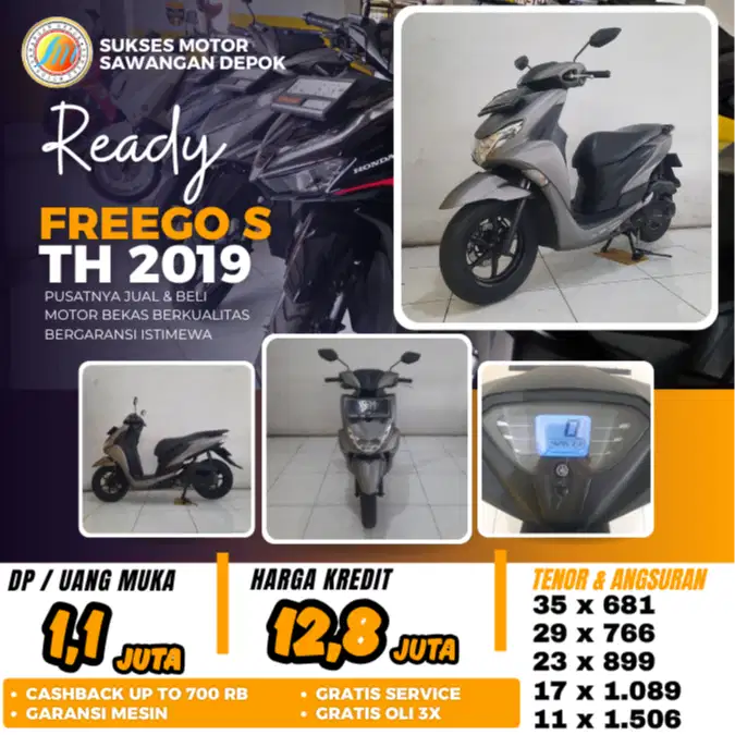 MULUS ISTIMEWA YAMAHA FREEGO S TH 2019 BISA CASH KREDIT BERGARANSI