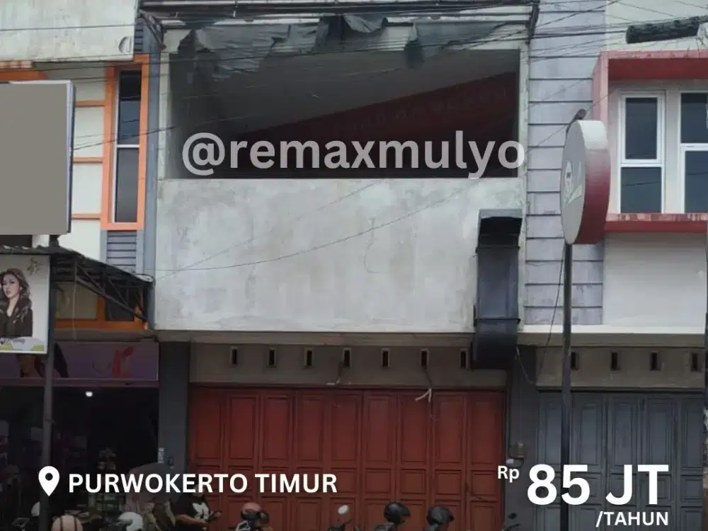 Ruko Disewakan 2 Lantai Tepi Jalan Strategis Kota Purwokerto