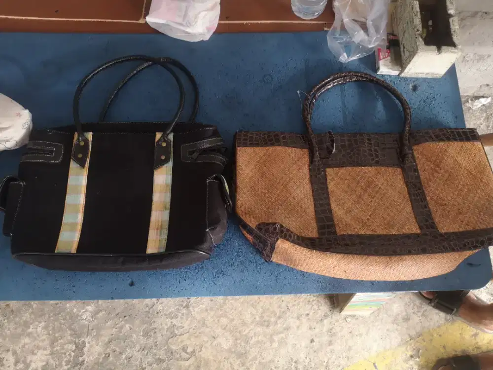 Jual 2pcs tas bahan kulit baru