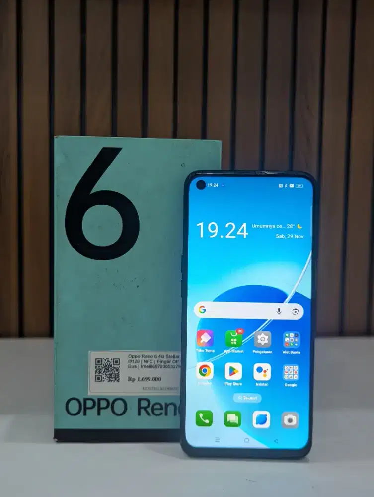 Oppo Reno 6 4G Stellar Black 8/128 | NFC finger Off | Unit+dus |