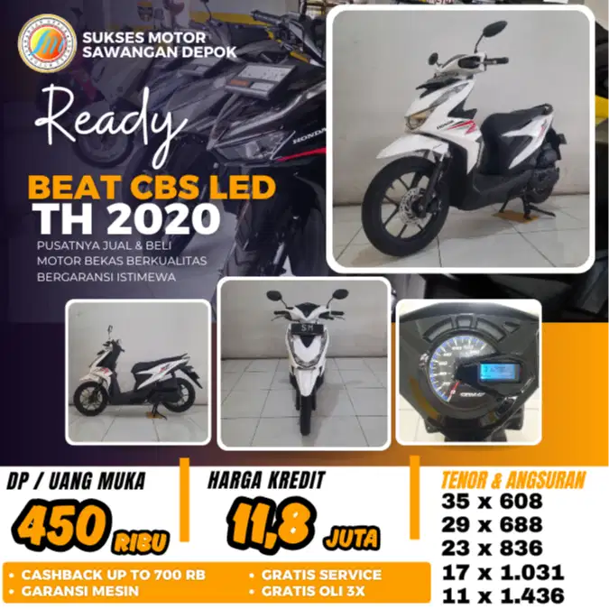 TERMURAH HONDA BEAT LED CBS TH 2020 MULUS BISA CASH KREDIT BERGARANSI