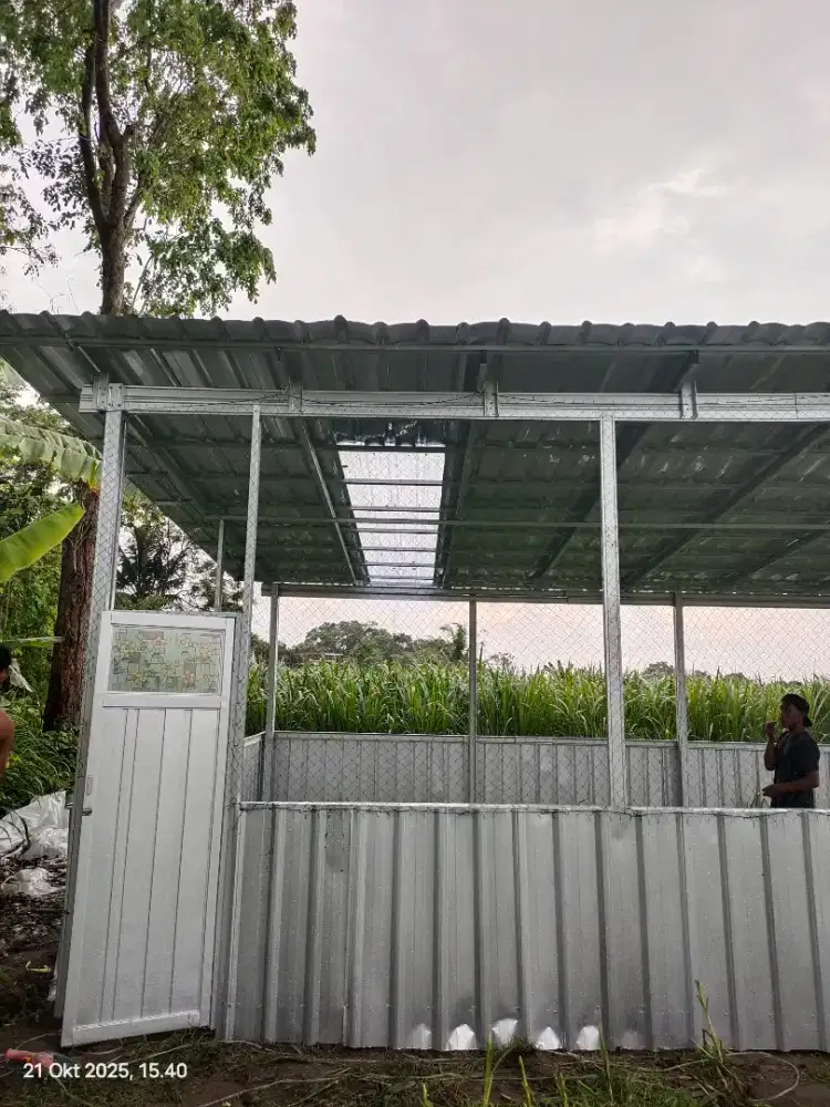 kandang ayam atap galvalum polos terpasang