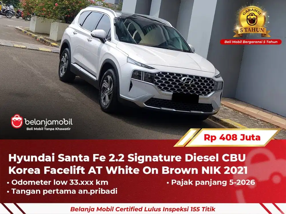 [ GARANSI 5TH ] Hyundai Santa Fe 2.2 Signature CBU Korea 2021 2022