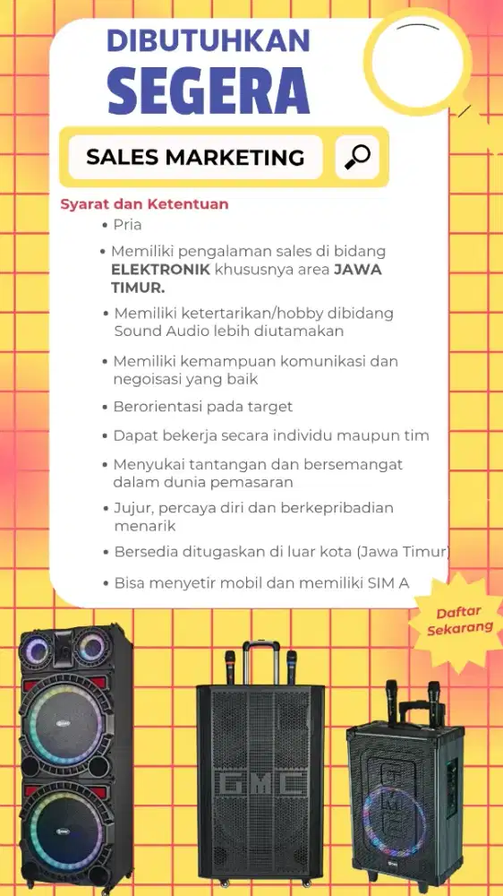 Lowongan Kerja Sales Elektronik