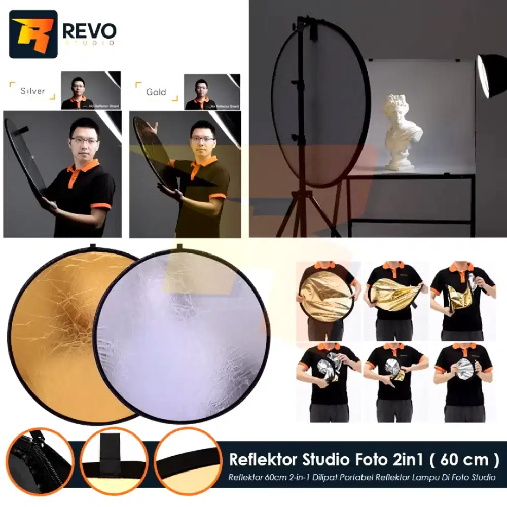 Reflektor Studio Foto 2in1 Diameter 60cm