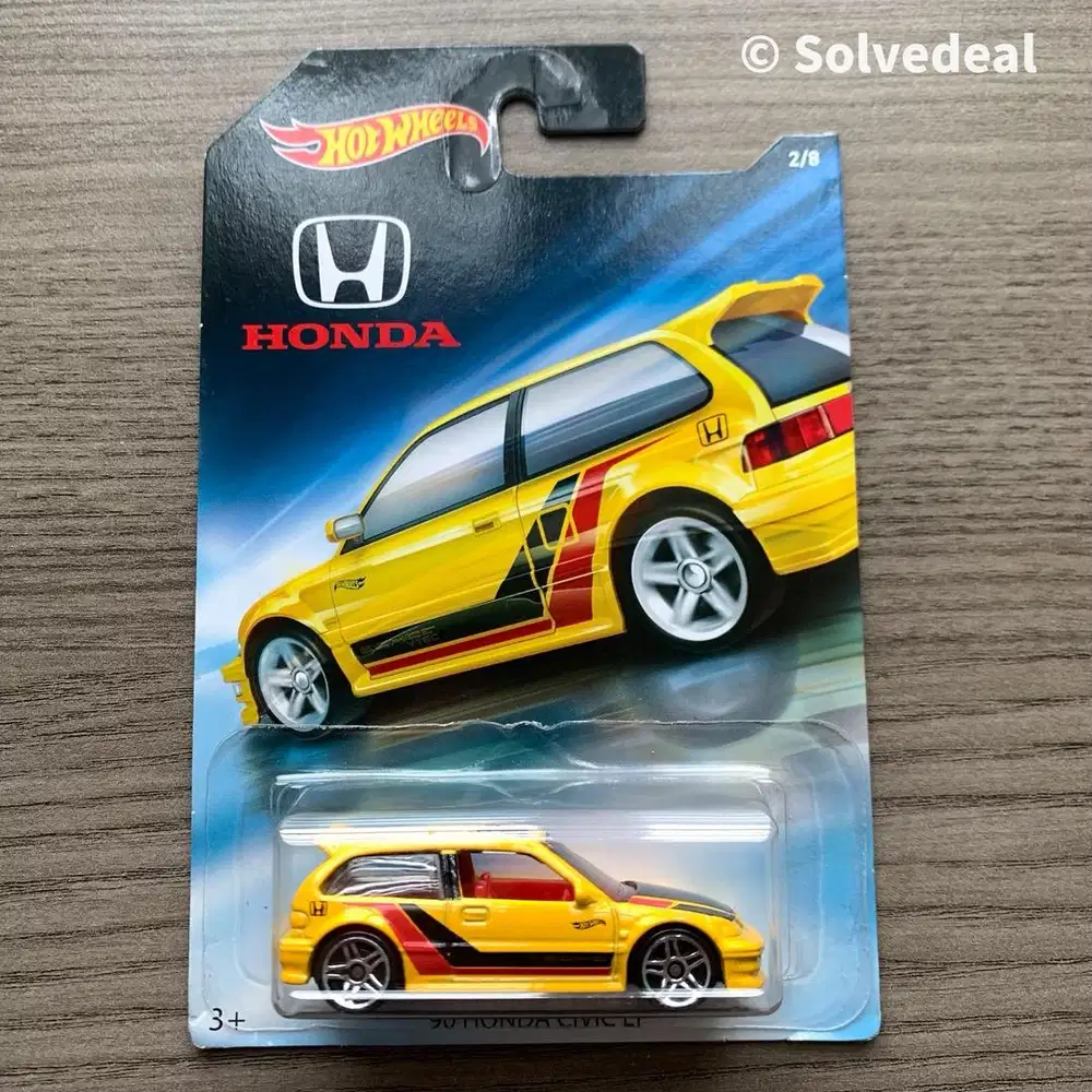 Hot Wheels Honda 70th Anniversary 90 Honda Civic EF 2018 Kuning