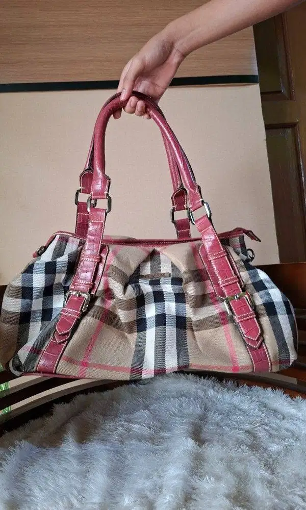 Shoulder Bag Wanita Burbe**Nova Check Hobo/Bowler Bag Vintage