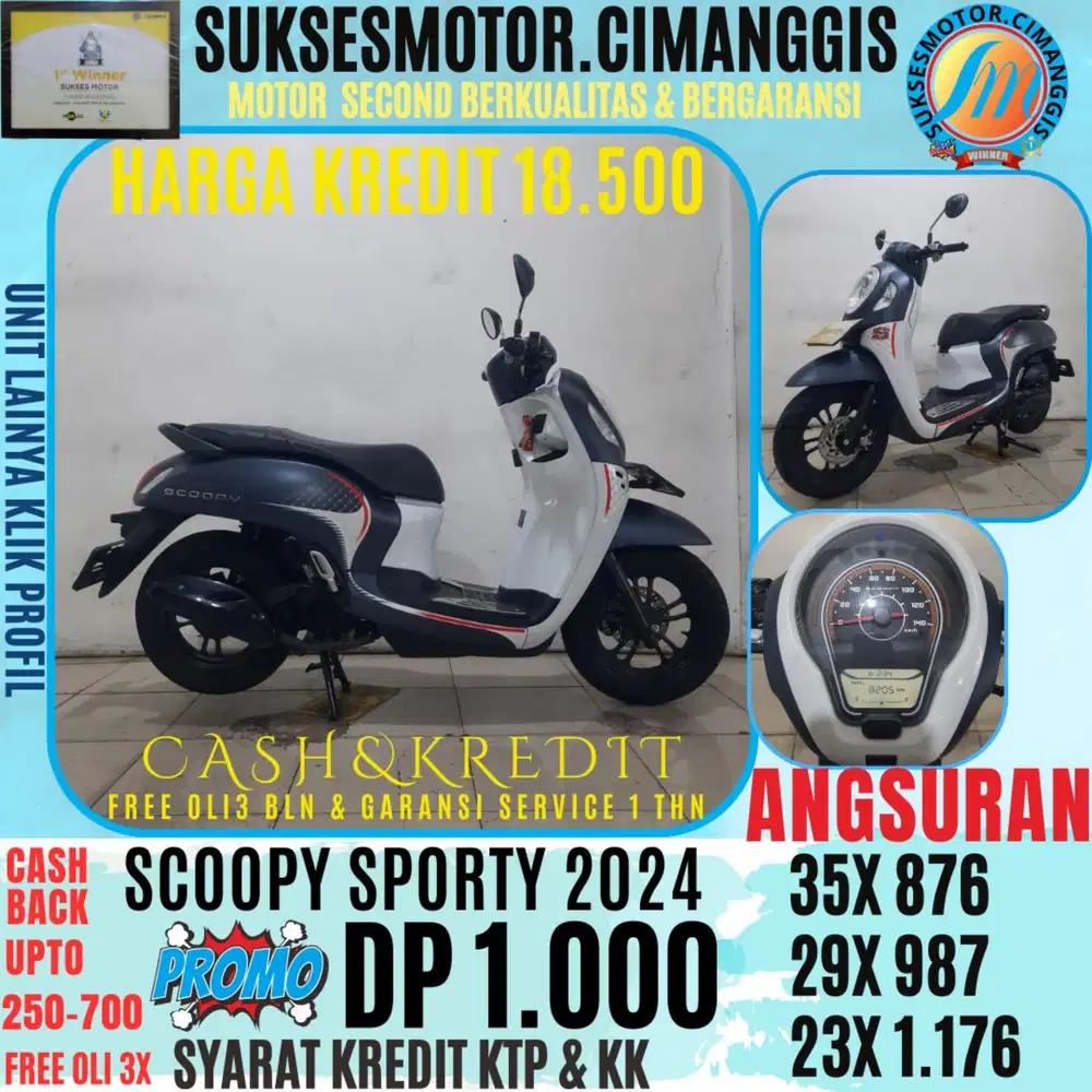 SCOOPY SPORTY CASHBACK UPTO 700 RIBUAN FREE OLI3X BERGARANSI