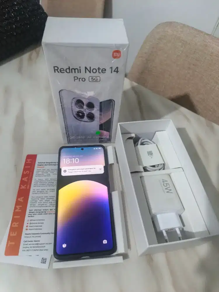 Xiaomi redmi note 14 pro 5g 8/256 baru 2 bln Fullset like new