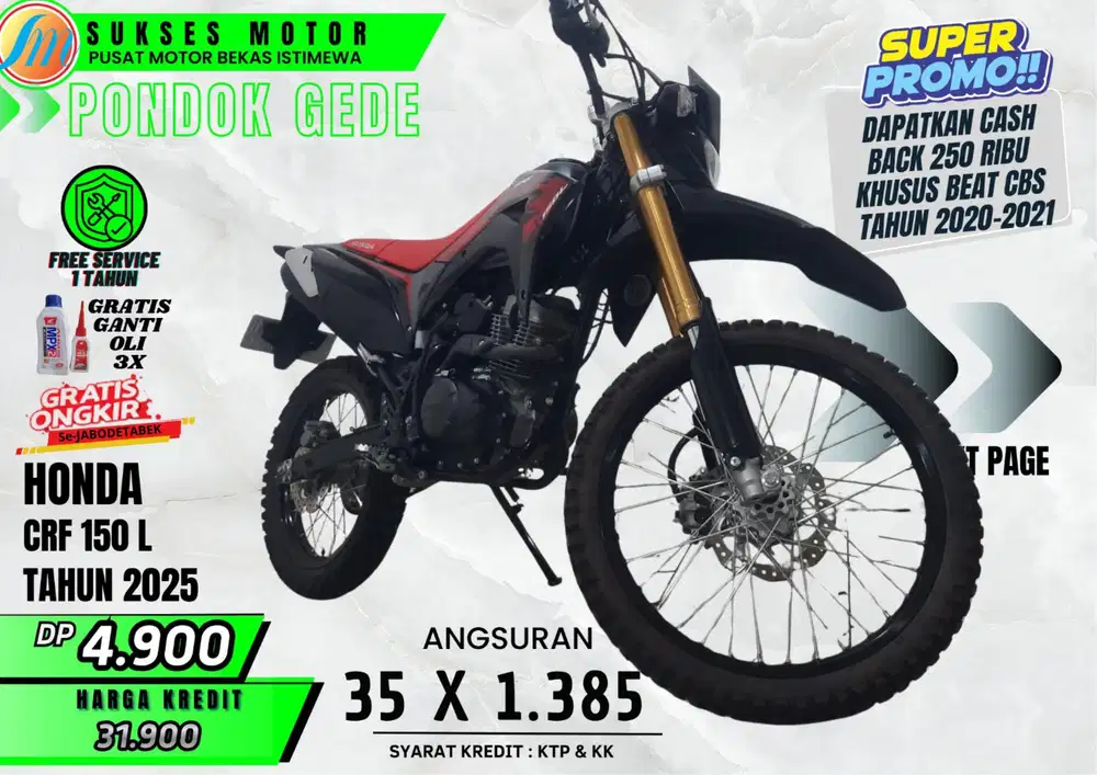 HONDA CRF 150 TH 2025 DP MURAH ANGS RINGAN PROSES CEPAT
