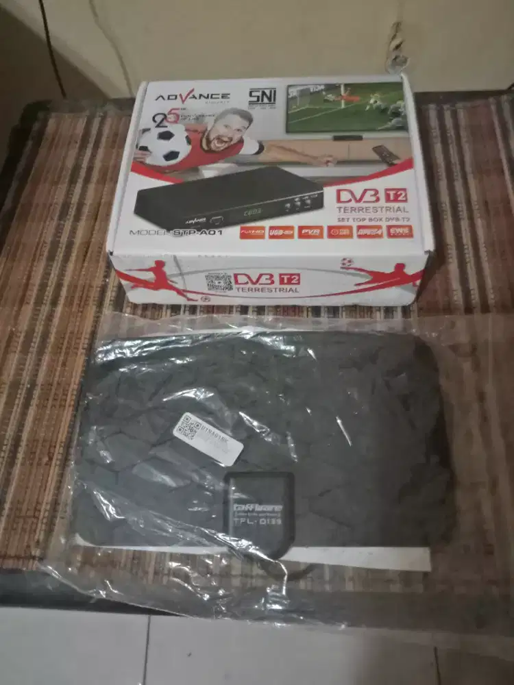 STB ADVANCE & ANTENA INDOOR BARU BUKAN BEKAS TV ANALOG SIAP DIGITAL