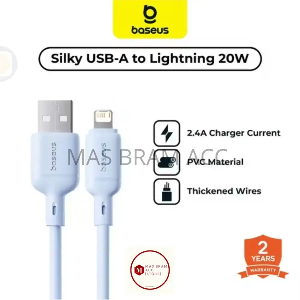 BASEUS KABEL CAS USB TO LIGHTNING IPHONE 20W SILKY FAST CHARGING