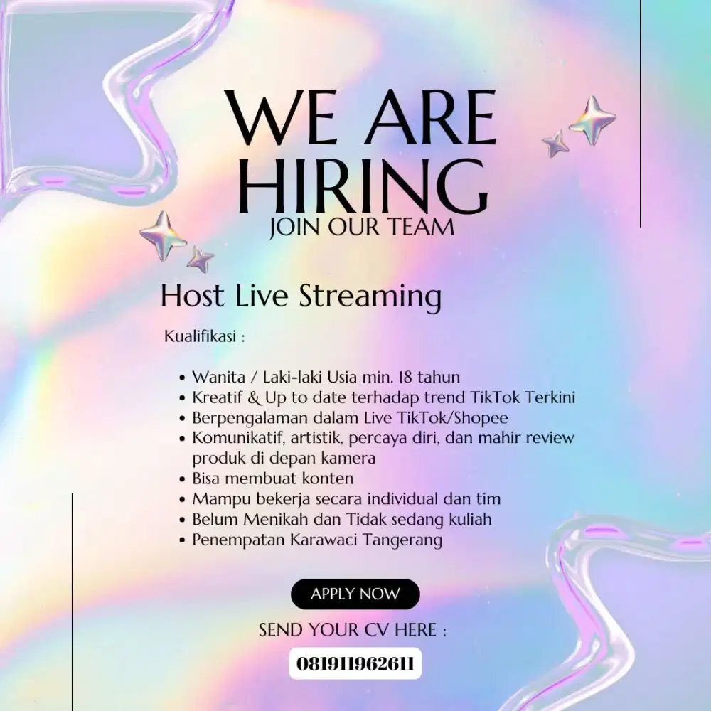 Lowongan pekerjaan host live