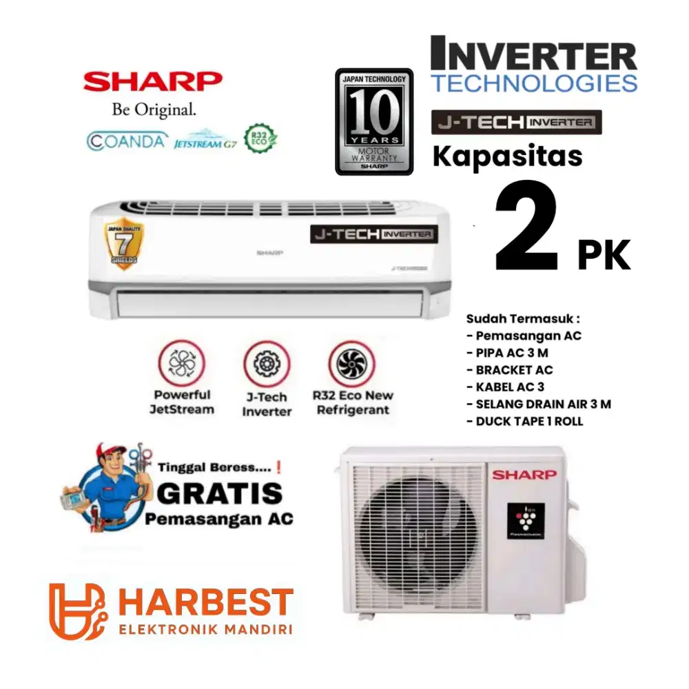 SHARP AC J-TECH INVERTER 2 PK  AH-X18ZY Ion PlasmaCluster JETSTREAM