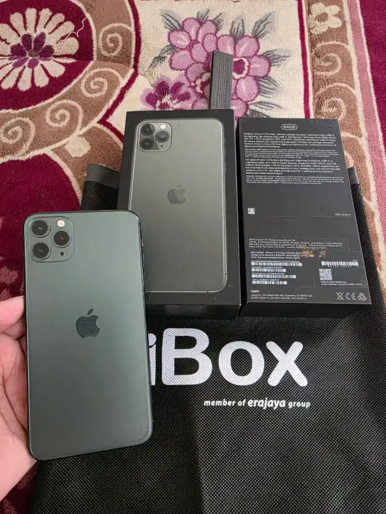 iphone 11 pro max 64gb resmi iBox,mulus like new,fulset original