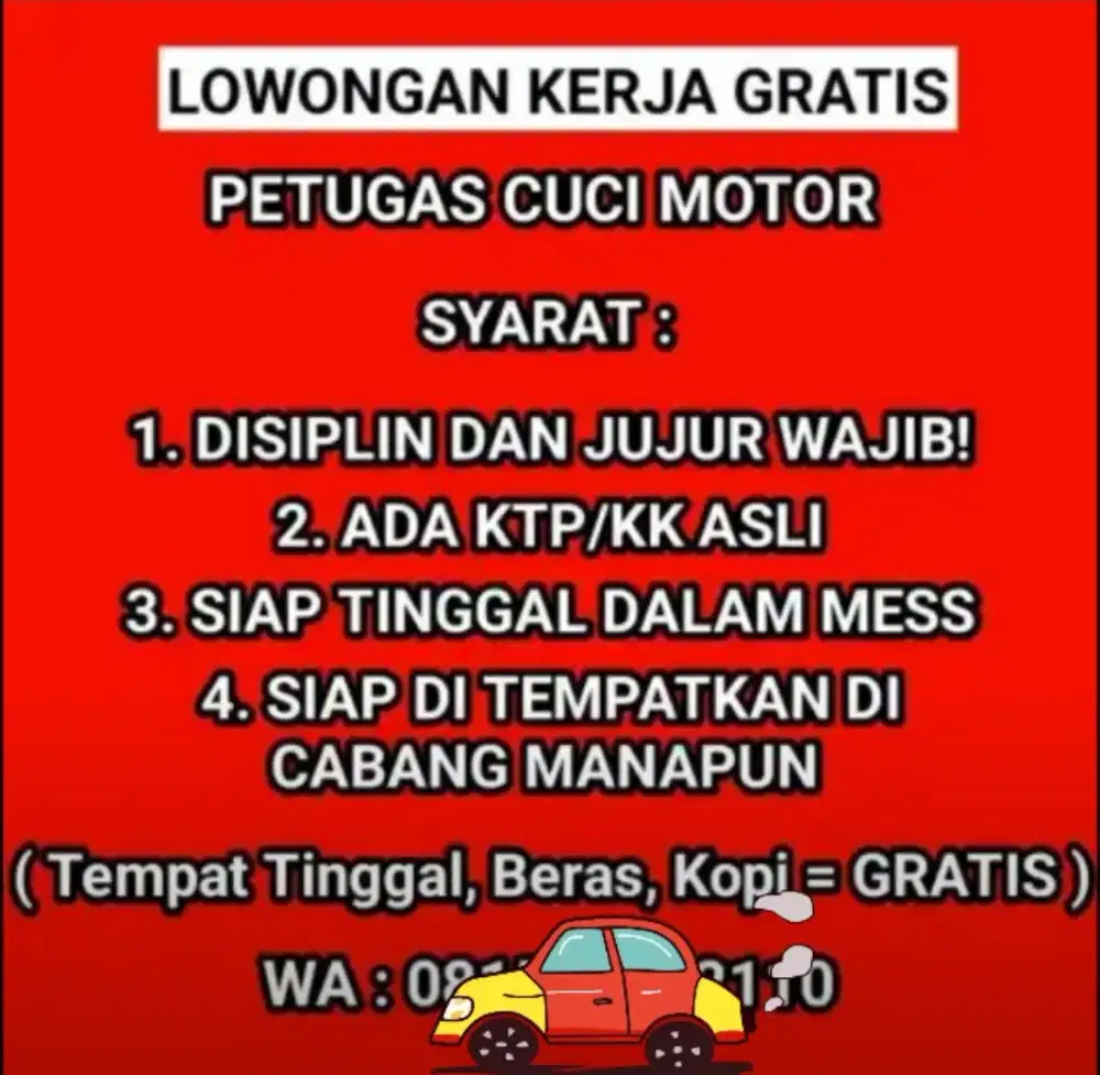 LOWONGAN KERJA GRATIS LANGSUNG KERJA