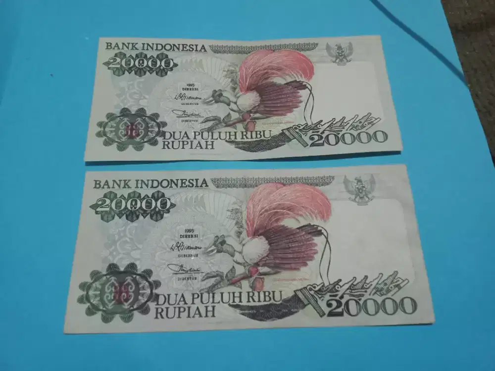 Uang Kertas Indo 20 rb rupiah seri brng Cendwah th.1995. AU-NC