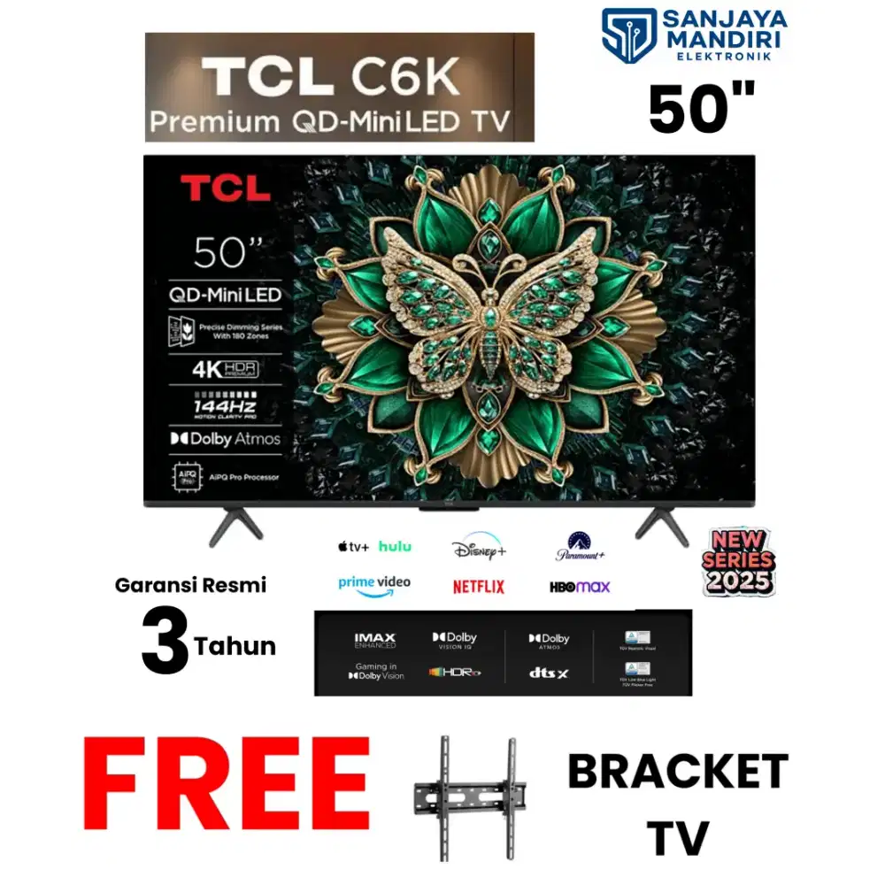 TCL 50C6KS Premium QD-Mini LED 4K UHD Google TV ONKYO 2.1CH 50 Inch