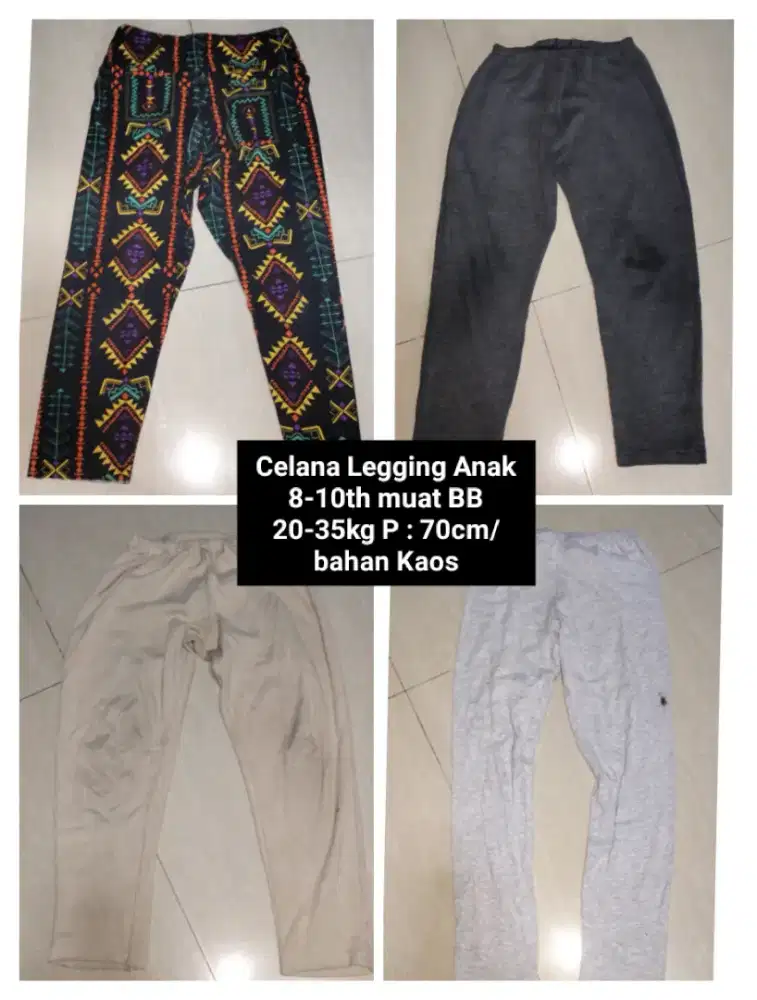 Serba 5rb Celana pendek & legging anak umur 6-10th muat BB 15-28kg
