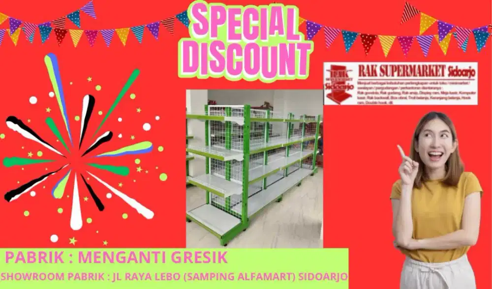 Rak penutup rak minimarket gondrola