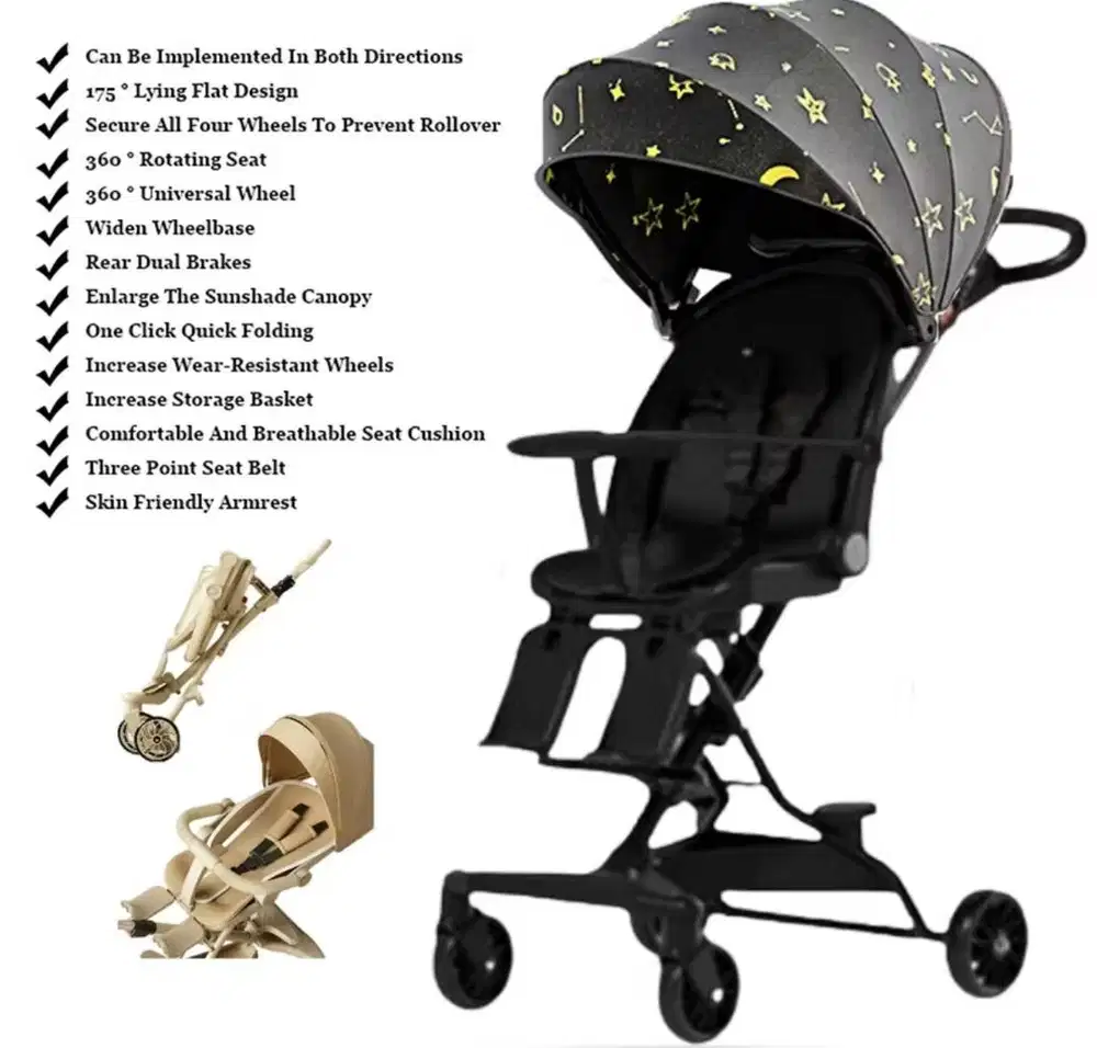 Magic stroller hitam galaxy
