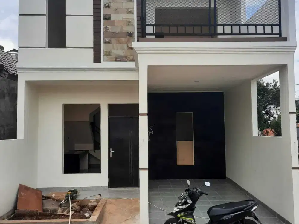 DIJUAL RUMAH 2 LANTAI KONSEP BALI DIPINGGIR JALAN CIMANGGIS DEPOK