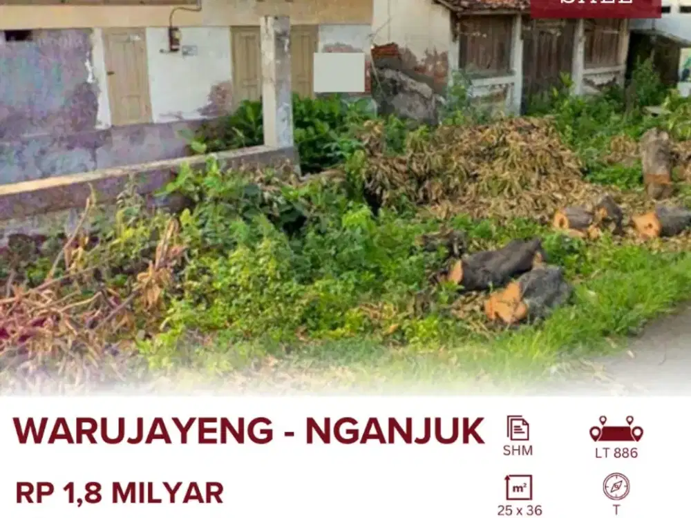 Tanah di jalan Raya Baron Prambon Nganjukí